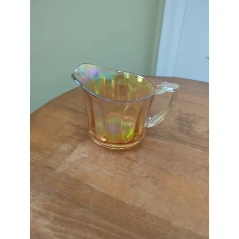 Vintage Carnival Glass Paneled Creamer